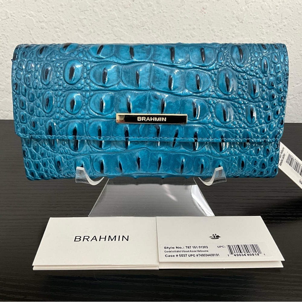 Brahmin Cordelia VIBRANT AZURE MELBOURNE Leather Wallet